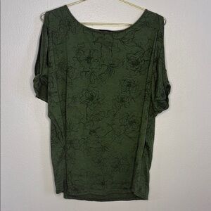 Green Asymmetrical Relaxed Blouse